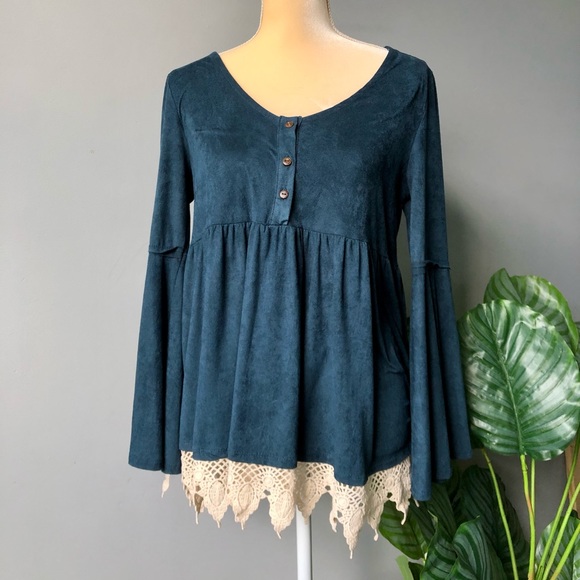 Altar'd State Tops - Altar’d state blue suede top